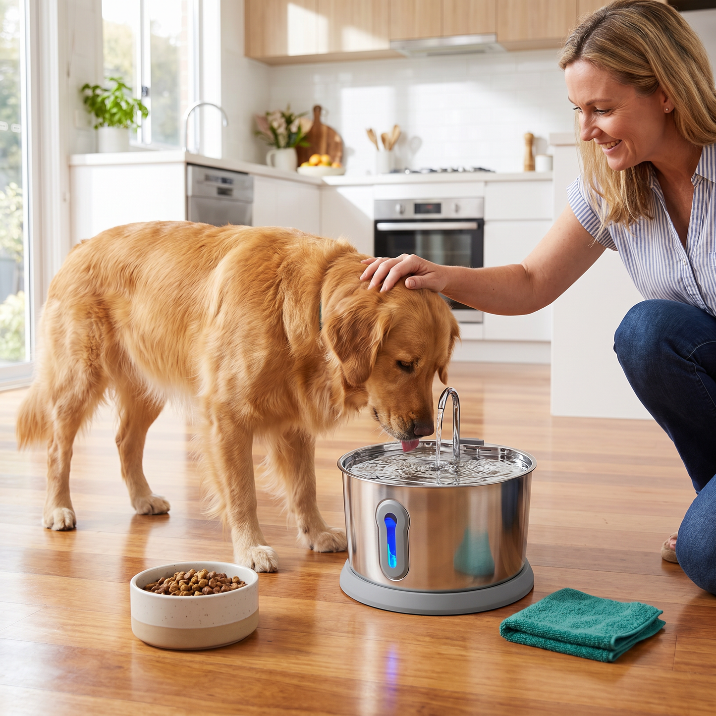 Smart Antibacterial Stainless Steel Pet Water Fountain – 4L Ultra-Quiet for Improved Pet Hydration & Health