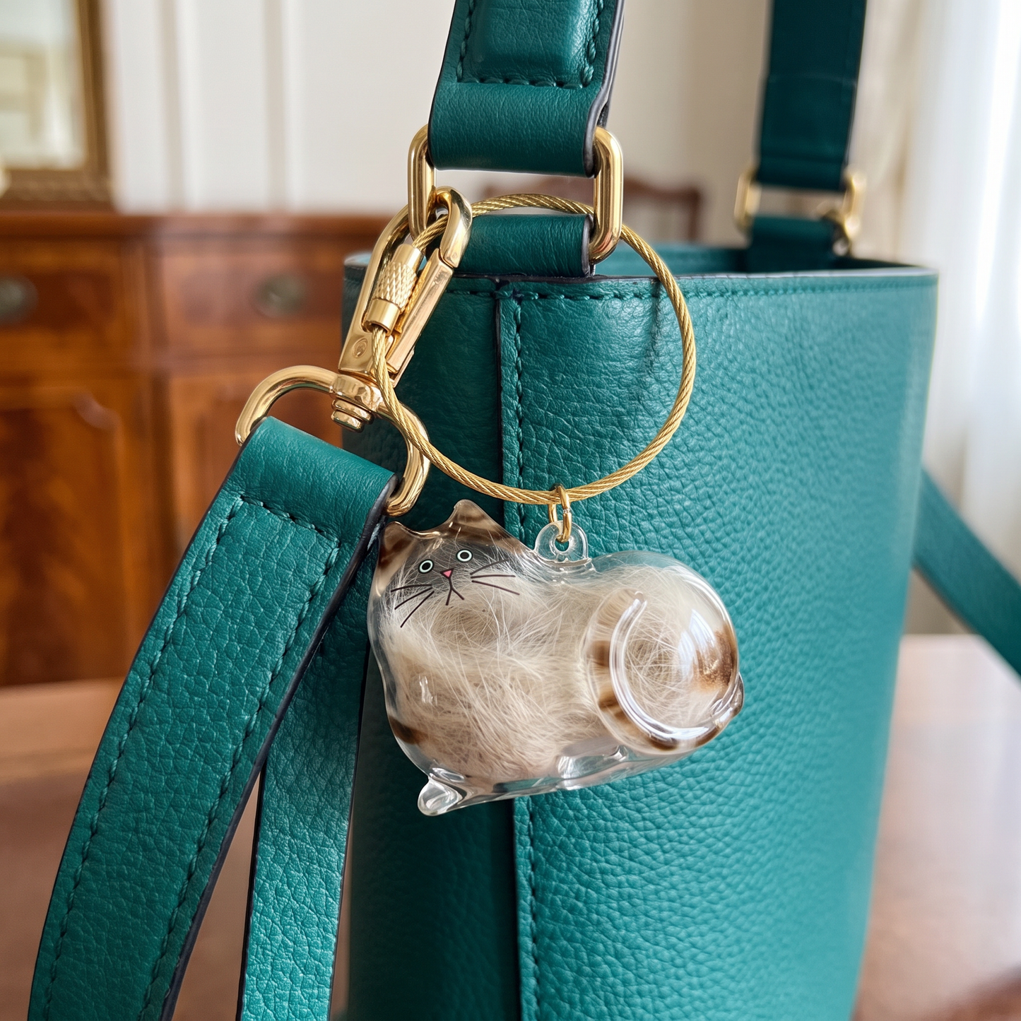 Cat Hair Keepsake Keychain – Pet Fur Memory Holder