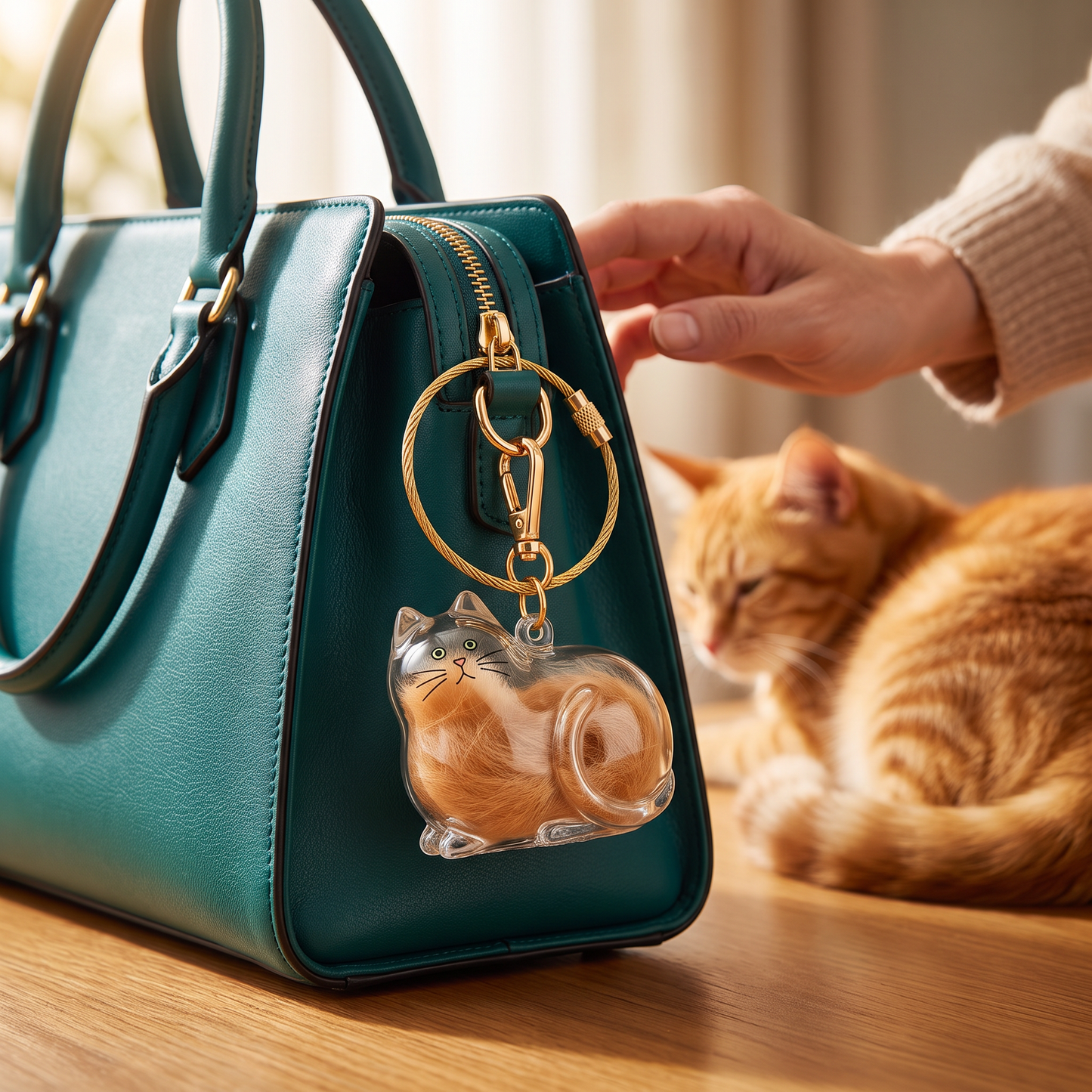 Cat Hair Keepsake Keychain – Pet Fur Memory Holder