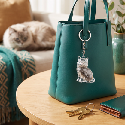 Cat Hair Keepsake Keychain – Pet Fur Memory Holder