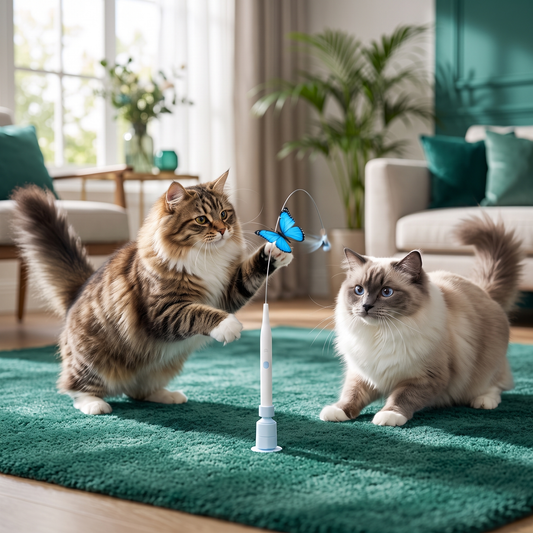 Interactive Spinning Butterfly Cat Toy – Rechargeable Motion Teaser Wand