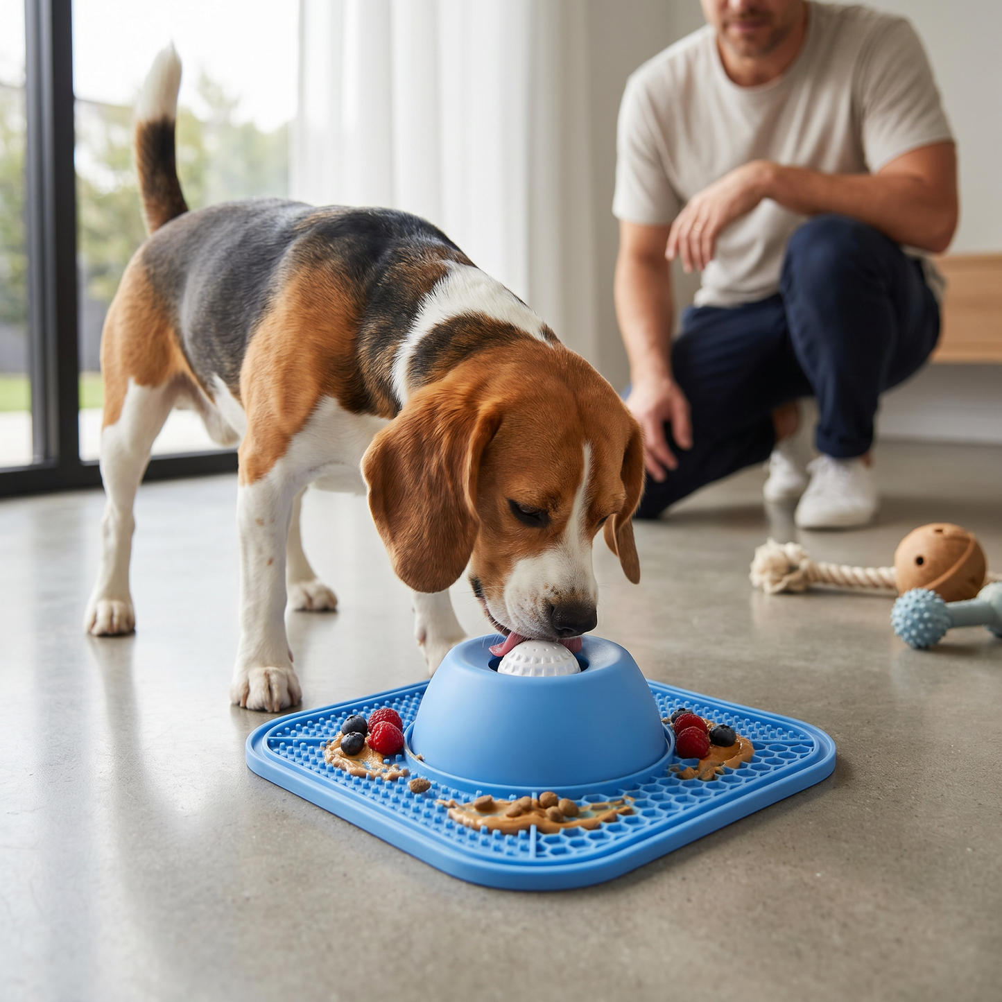 2in1 Slow Feeder Dog Bowl with Lick Mat