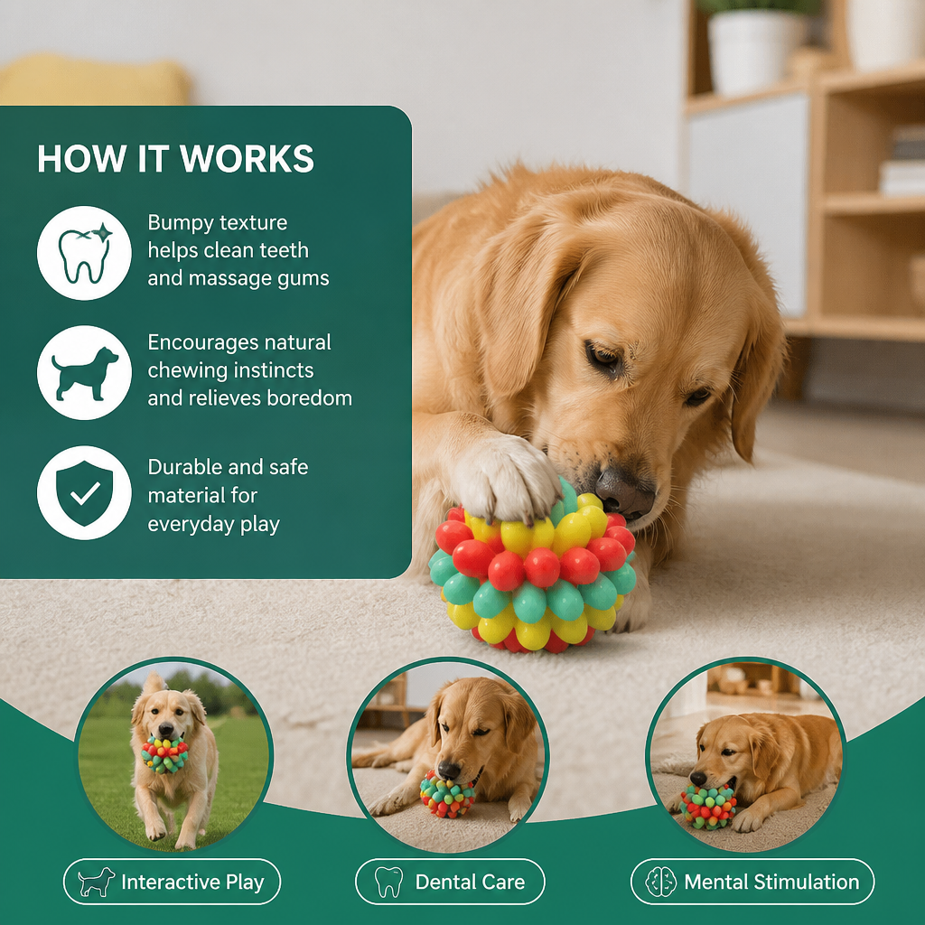 Colourful Bumpy Dog Chew Ball