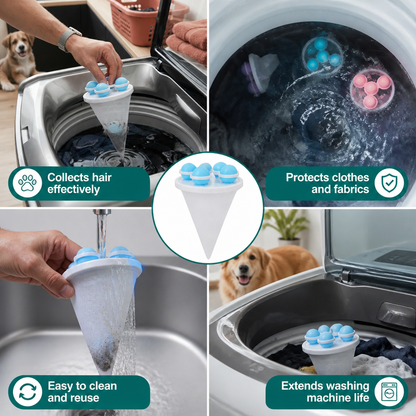 Pet Hair Laundry Filter for Washing Machines – Reusable Hair Catcher Bag