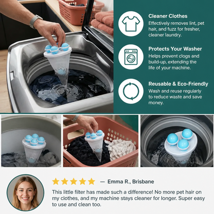 Pet Hair Laundry Filter for Washing Machines – Reusable Hair Catcher Bag