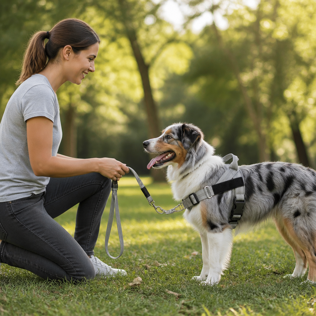 Personalized Reflective No-Pull Dog Harness with Custom Name Patch