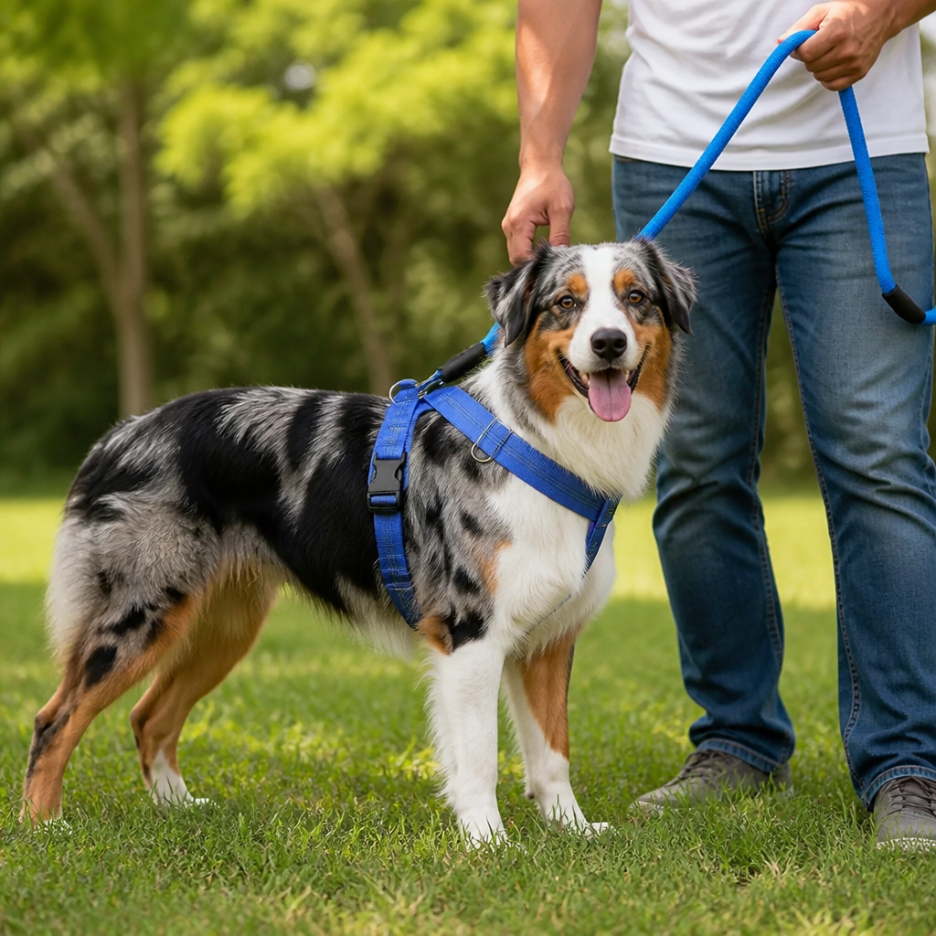 Personalized Reflective No-Pull Dog Harness with Custom Name Patch