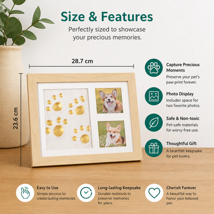 DIY Pet Paw Print Keepsake Frame Kit – Paw Impression & Photo Display