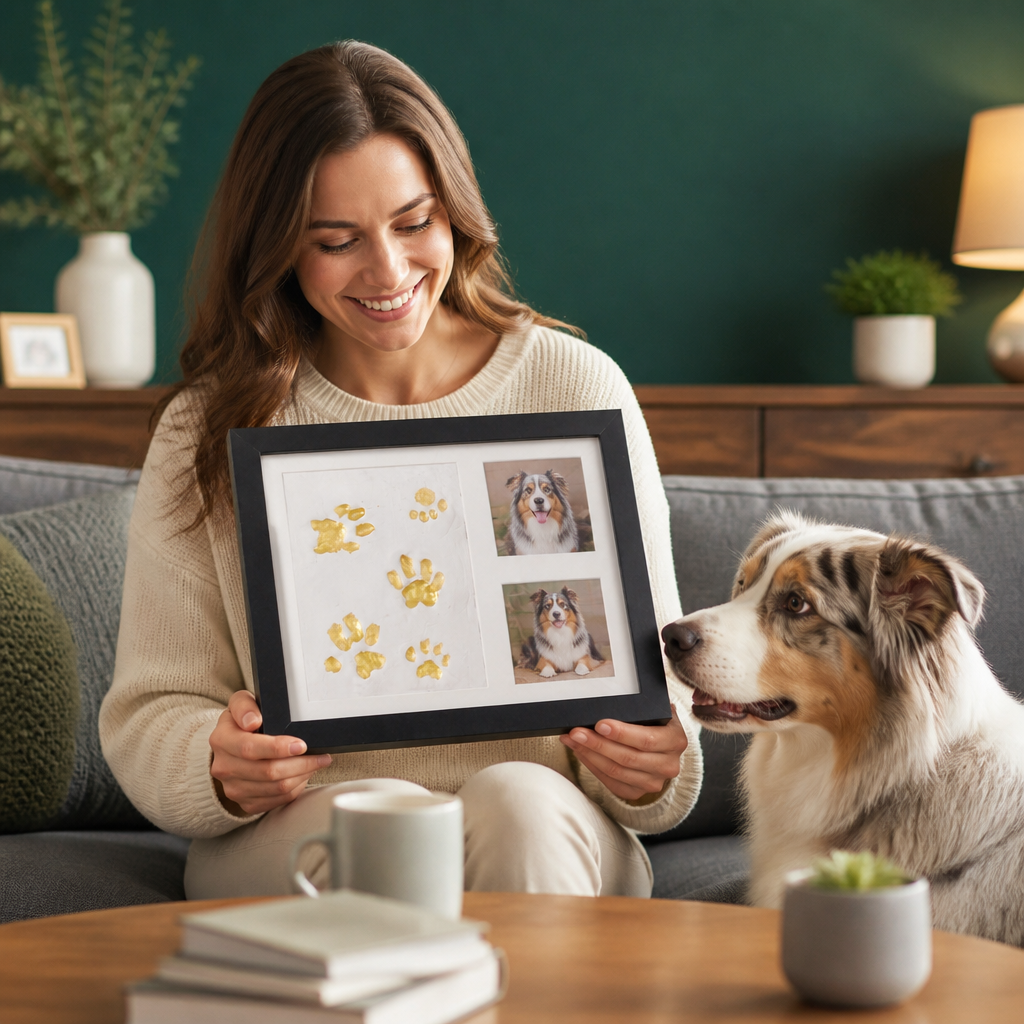 DIY Pet Paw Print Keepsake Frame Kit – Paw Impression & Photo Display