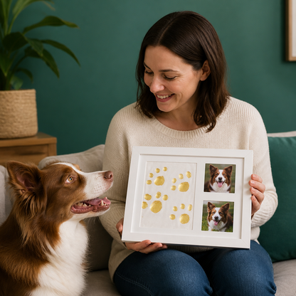 DIY Pet Paw Print Keepsake Frame Kit – Paw Impression & Photo Display