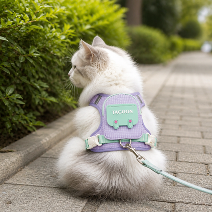 Adjustable Pet Harness with Storage Backpack for Small Dogs and Cats