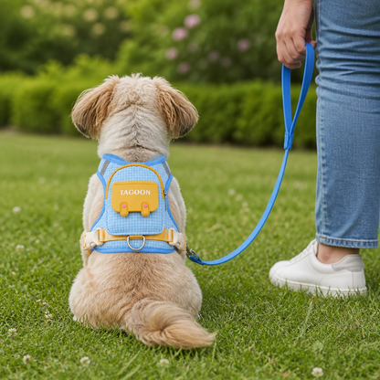 Adjustable Pet Harness with Storage Backpack for Small Dogs and Cats
