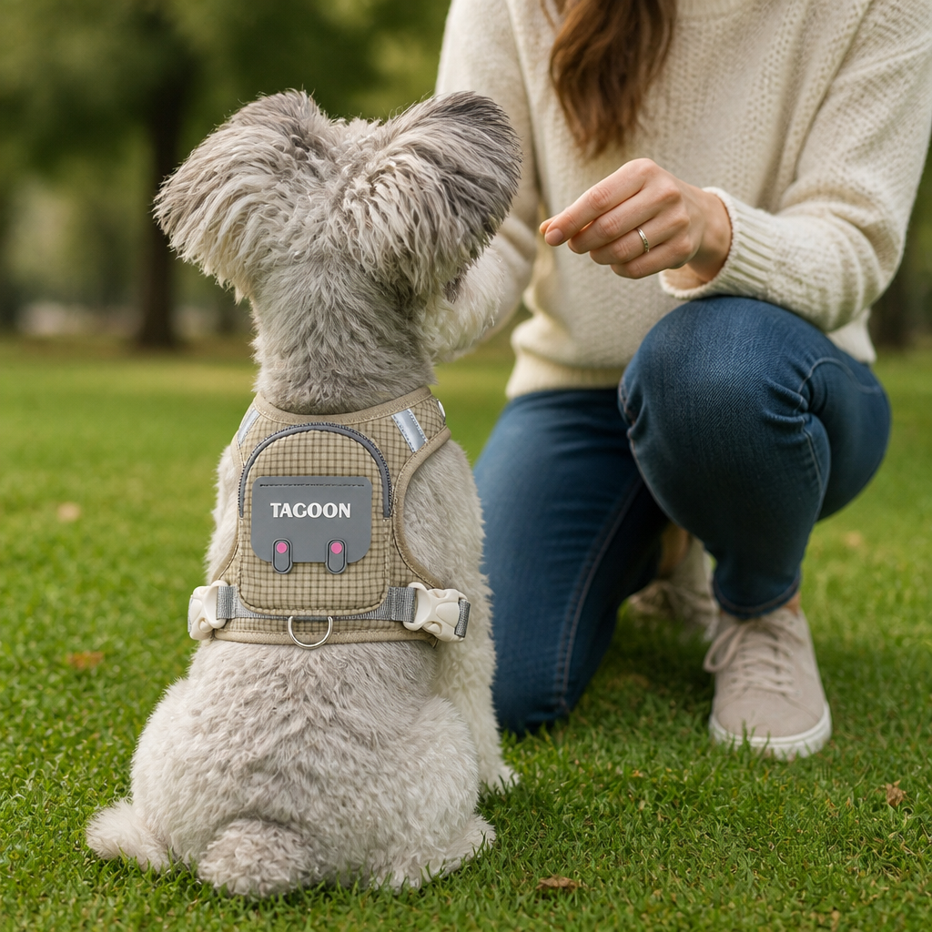 Adjustable Pet Harness with Storage Backpack for Small Dogs and Cats