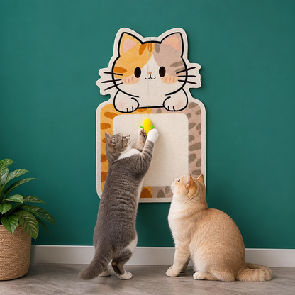 2-in-1 Wall-Mounted Cat Scratcher & Interactive Play Toy