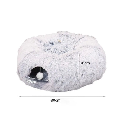 ZipUp Donut Cat Bed with Tunnel