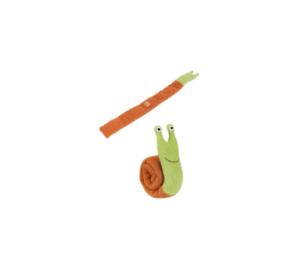 Plush Snail-Shaped Dog Toy with Crinkle Effect and Squeaker