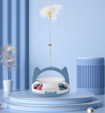 Interactive Cat Toy with Feathers and Rolling Ball for Active Indoor Cats