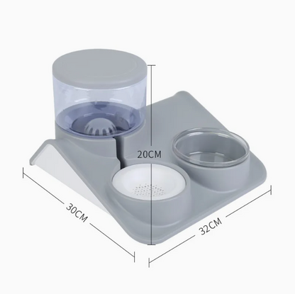 Pet Water and Food Bowl – 2-in-1 System with Practical Base
