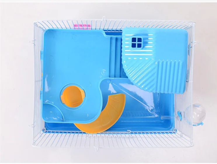 Hamster Cage with Levels and Water Bottle - Compact Cage for Rodents