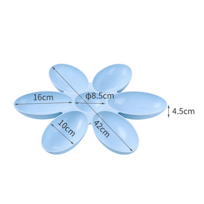 Flower-Shaped Cat Food Dish – 6 Bowls in Different Colours