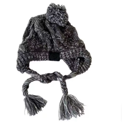 Stylish Dog Cap with Pom Pom – Warm Winter Hat for Small Dogs