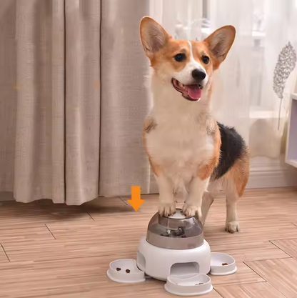 Dog Food Dispenser with Transparent Compartment – Easy to Refill and See the Food