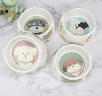 Ceramic Dog Bowl - Food and Water Bowl for Dogs