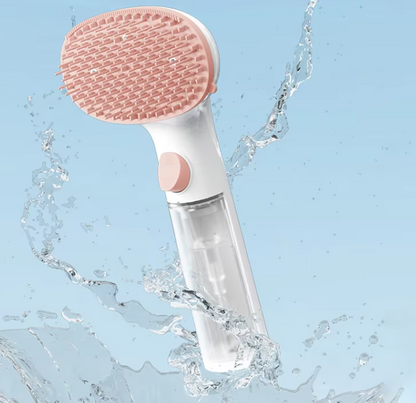 Dry Foam Brush for Pets with Built-In Cleaning Dispenser
