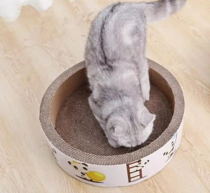 Round Cat Scratching Mat with Cute Design - Cat Scratching Board for More Fun and Relaxation