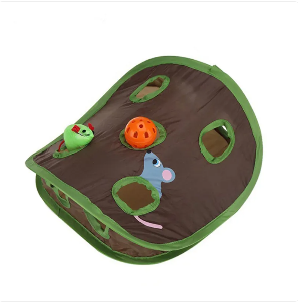 Cat Tent with Toys - Interactive Cave with Mice and Balls for Cats