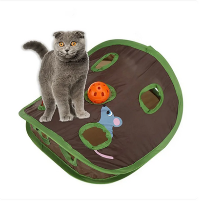 Cat Tent with Toys - Interactive Cave with Mice and Balls for Cats