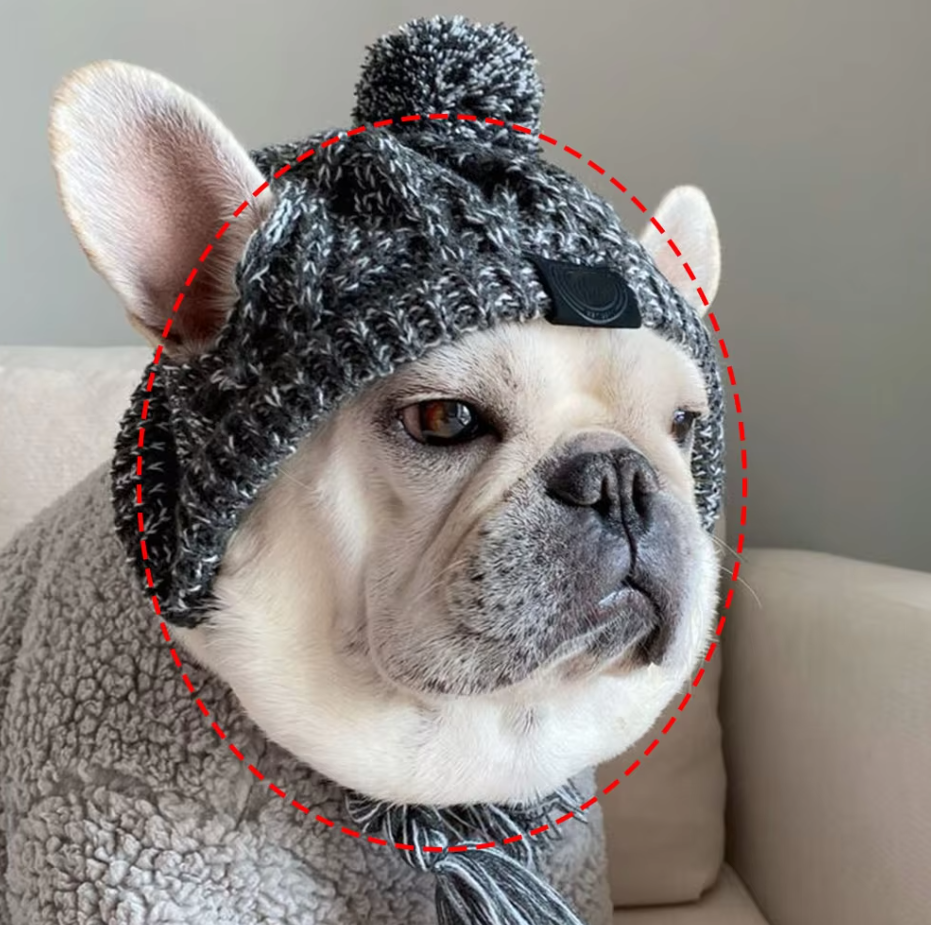 Knitted Hat for Pets with Pom-Pom and Twisted Pom-Poms in Pink