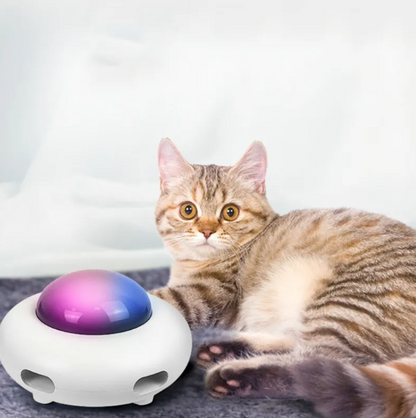 Interactive Cat Toy with LED Lights and Feather Tail