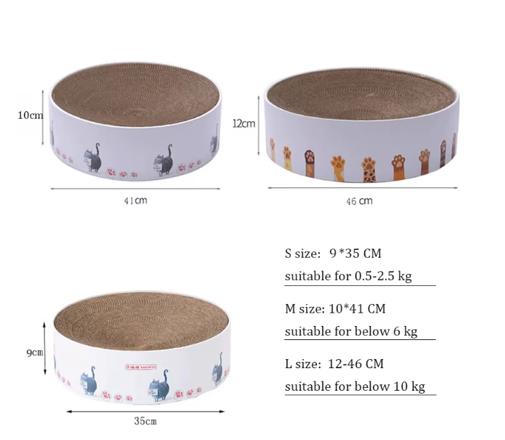 Cardboard Loop for Cats with Cactus Design - Modern Style Scratcher