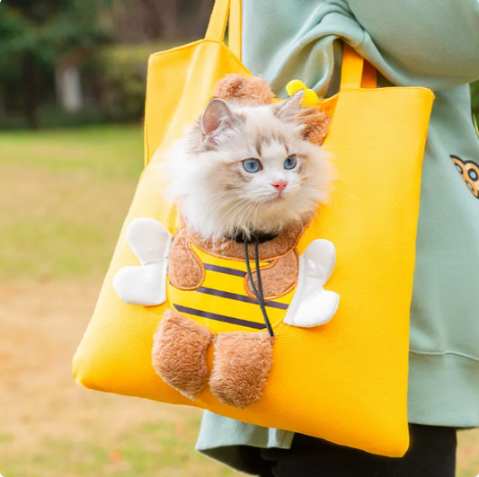 Cat Carrier Bag in Animal Costume Design - Comfortable Pet Bag with Fun Patterns