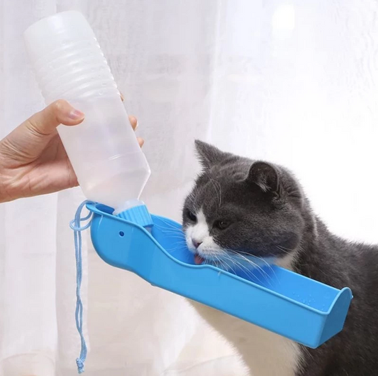 Portable Dog Water Bottle with Built-In Bowl – Perfect for On-the-Go