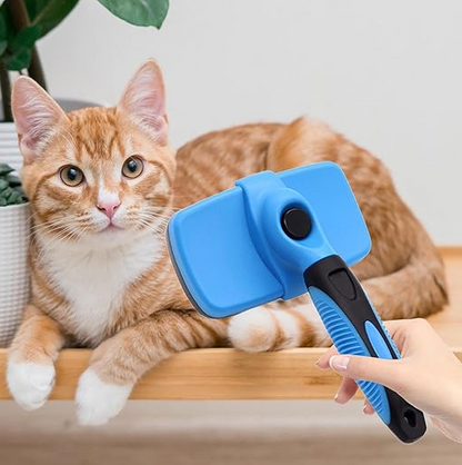 Pet Grooming Kit with Nail Clipper, File, and Self-Cleaning Brush
