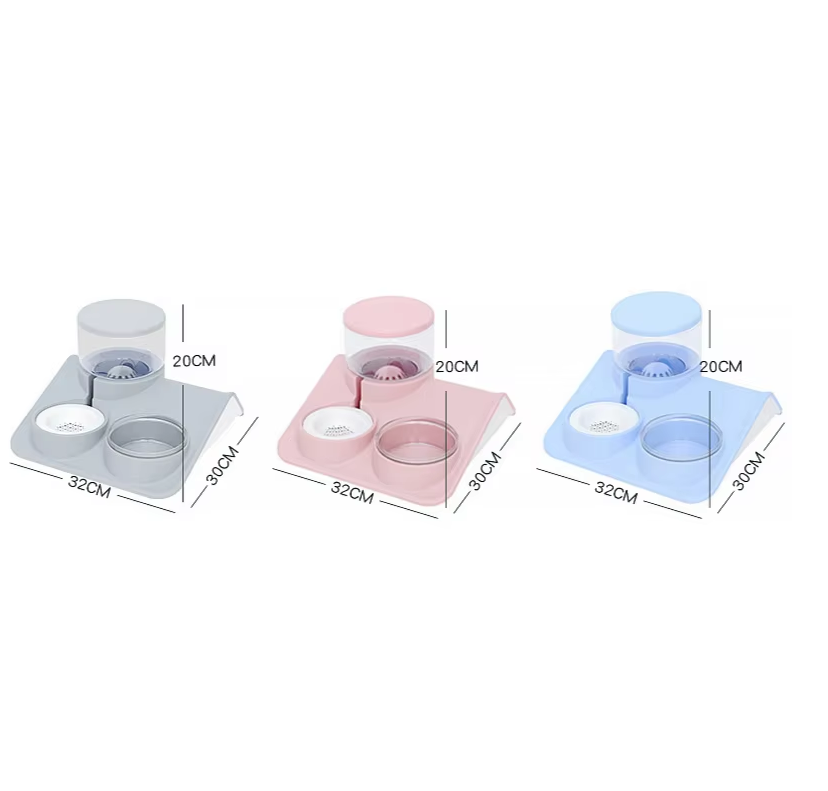 Pet Water and Food Bowl – 2-in-1 System with Practical Base