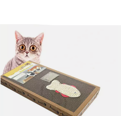 Fish-Shaped Cat Scratching Mat with Toys – Eco-Friendly and Stable