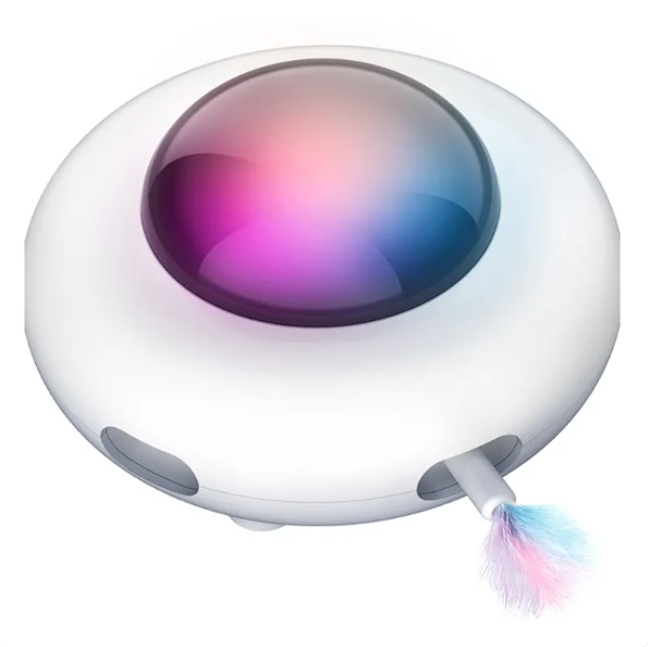 Interactive Cat Toy with LED Lights and Feather Tail