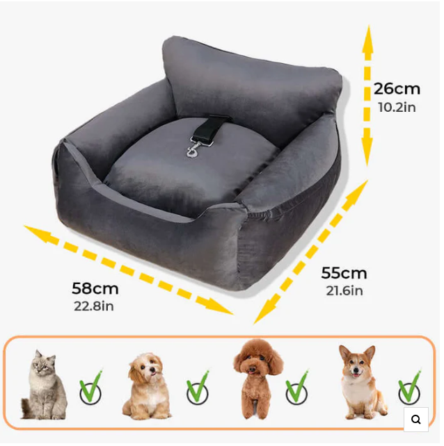Comfortable Car Seat Cover for Pets - Dog and Cat Carrier