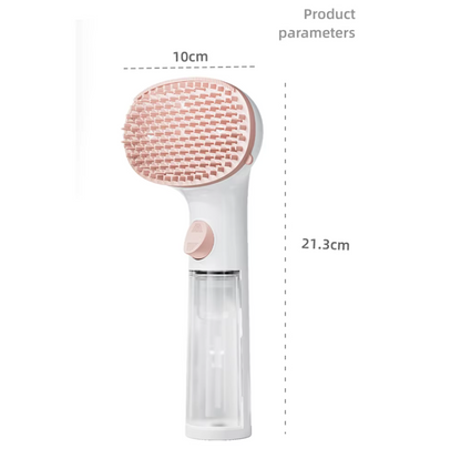 Dry Foam Brush for Pets with Built-In Cleaning Dispenser