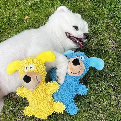 Laughing Dog Dental Cleaning Toy in Bright Colors