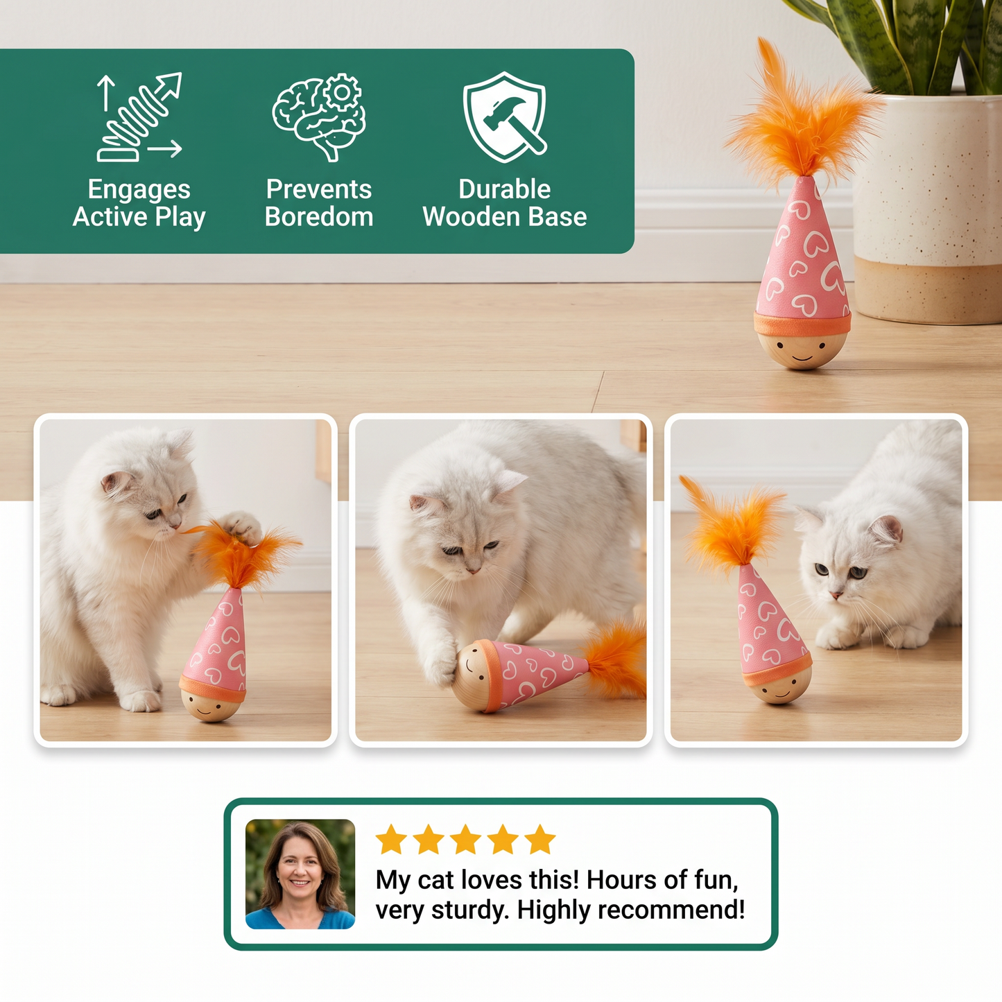 Bouncy Cat Toy – Durable Activity Toy to Reduce Boredom in Cats