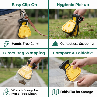Portable Dog Poop Picker – Foldable, Hygienic & Perfect for On-the-Go
