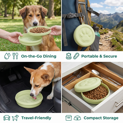 Multifunctional Pet Food Container – Portable 2-in-1 Food & Water Bowl for On-the-Go