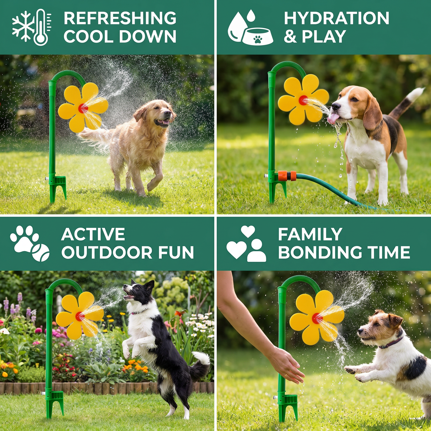 Spinning Sunflower Sprinkler for Dogs
