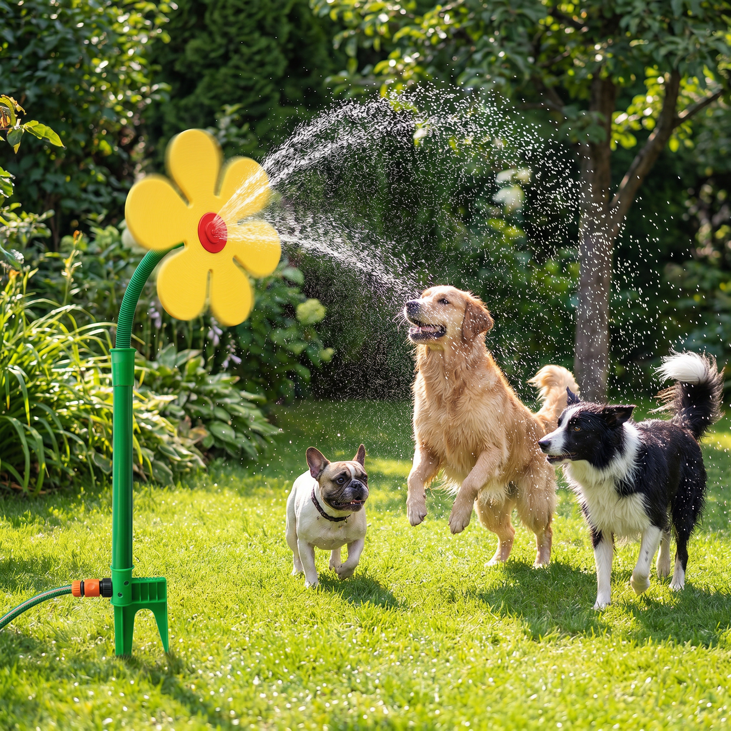 Spinning Sunflower Sprinkler for Dogs