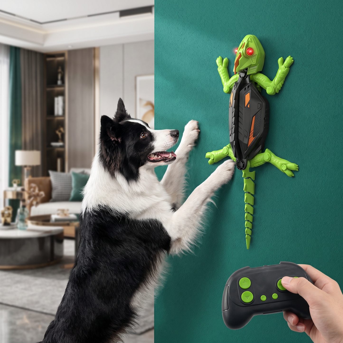 Remote Control Wall Climbing Lizard Toy for Dogs