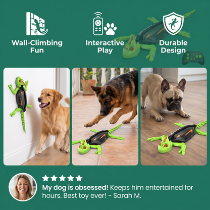 Remote Control Wall Climbing Lizard Toy for Dogs
